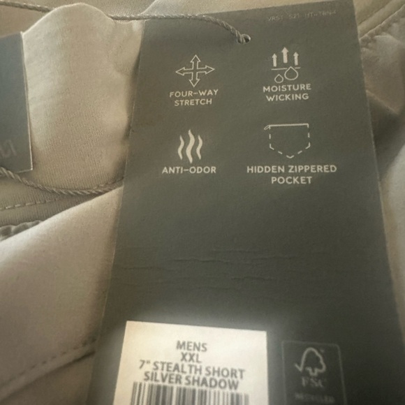 New VRST Men's Size 2XL XXL 7” Stealth 2-in-1 Short S Silver Shadow - Picture 2 of 7